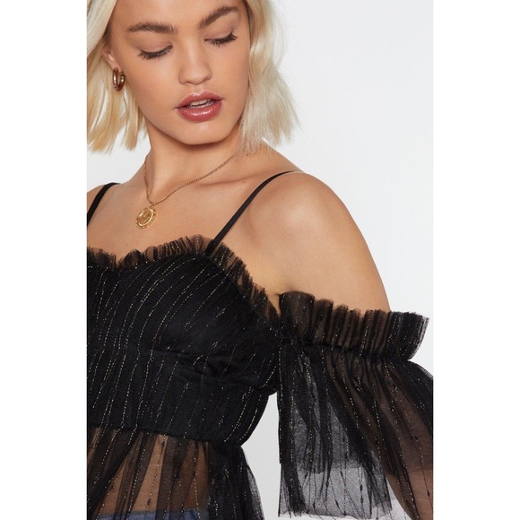 Mesh and Ready Cold Shoulder Top - Size M/L - Picture 5 of 9